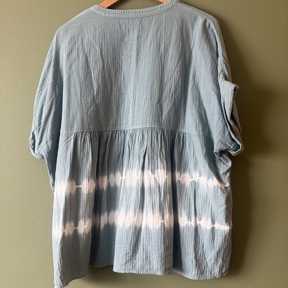 Madewell Tie Dye Lightspun Lakeline Popover Shirt in Tie Dye Blue Horizon Sz XXL - Picture 7 of 7
